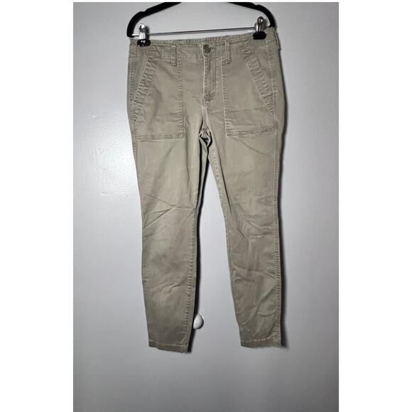 Cabi Women’s 8 Utility Chino Pants Khaki Straight Leg Cargo Pockets 30 Inseam - Picture 1 of 8